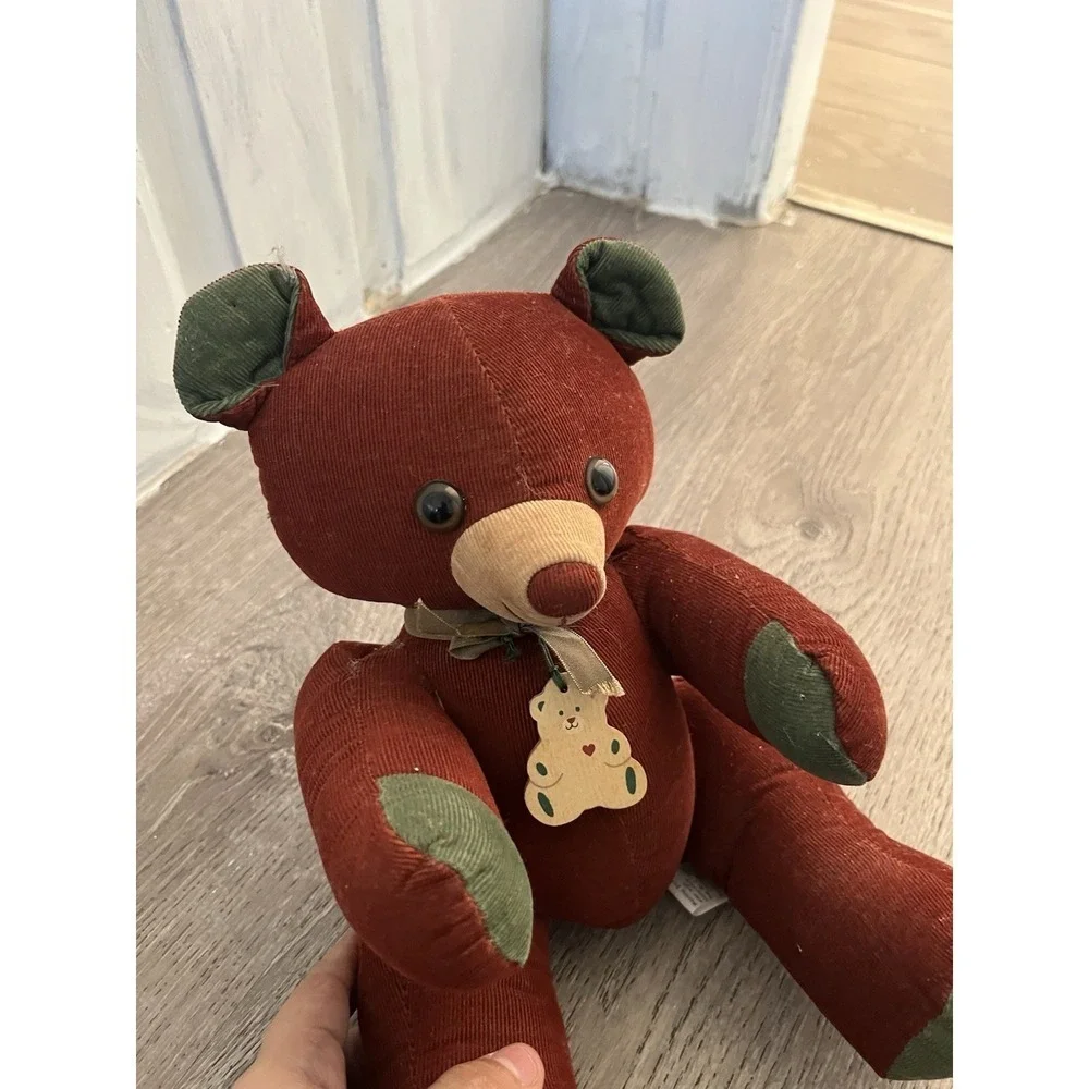 Vintage 1985 Graphics Inter. plush stuffed Brown & Cream corduroy bear 9